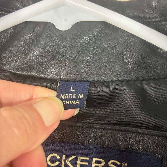 VTG Dockers Women’s Black Lamb Leather Jacket Size Large Heritagewear - Picture 6 of 11